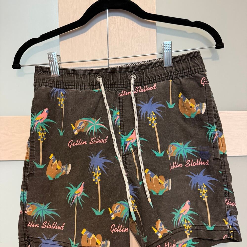 Party Pants Gettin Slothed Tropical Sloth Swim Trunks Shorts Men’s X-Small